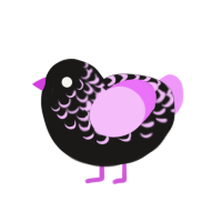 (unnamed), a sable and lavender chicken with a half-lace pattern