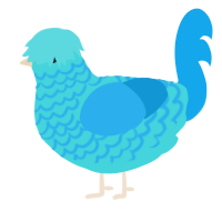 River, a aqua and sky chicken with a lace pattern