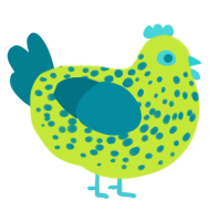 Botanical, a lime and sea chicken with a speckle pattern