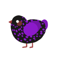 (unnamed), a sable and violet chicken with a speckle pattern