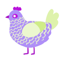 phlox, a lilac and apple chicken with a lace pattern