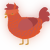 A vermilion and red chicken with a lace pattern