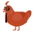 A vermilion chicken with a head pattern