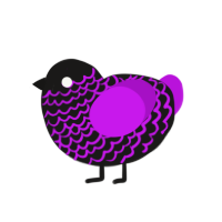 (unnamed), a sable and amethyst chicken with a lace pattern