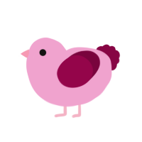 Saki, a pink and maroon chicken