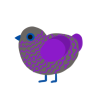 derpessionyy, a grey and violet chicken with a lace pattern