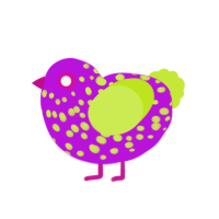 (unnamed), a amethyst and lime chicken with a speckle pattern