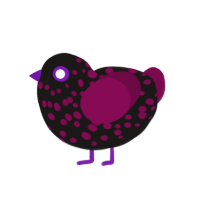 thing, a sable and wine chicken with a speckle pattern