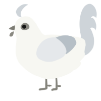 A white and mist chicken