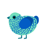 (unnamed), a mint and ultramarine chicken with a lace pattern