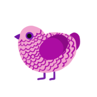 (unnamed), a pink and plum chicken with a lace pattern