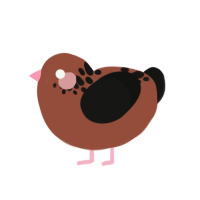 (unnamed), a russet and black chicken with a neck-speckle pattern