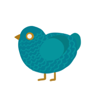 Marlin, a sea and teal chicken with a lace pattern