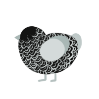 lineage curse g2, a black and silver chicken with a double-lace pattern