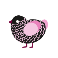 (unnamed), a sable and pink chicken with a lace pattern