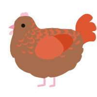 (unnamed), a brown and vermilion chicken with a half-lace pattern