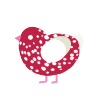 Sweet Shroom, a crimson and white chicken with a speckle pattern