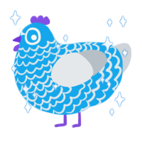 Cirrus, a sky and mist chicken with a lace pattern