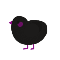 Pookie, a sable chicken with a lace pattern