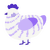 Blossom, a white and lilac chicken with a bar pattern