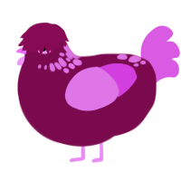 (unnamed), a wine and orchid chicken with a neck-speckle pattern