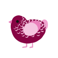 (unnamed), a maroon and pink chicken with a half-lace pattern