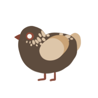 (unnamed), a bark and beige chicken with a neck-speckle pattern