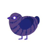 Purple 1, a overcast and navy chicken with a lace pattern