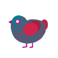 (unnamed), a sea and crimson chicken with a double-lace pattern