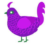 (unnamed), a violet and amethyst chicken with a lace pattern