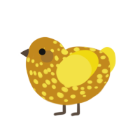 Golden powder, a ochre and yellow chicken with a speckle pattern