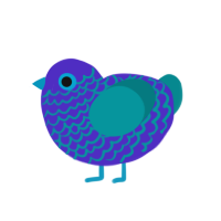 (unnamed), a indigo and teal chicken with a lace pattern