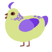 Lupine, a lemon and blurple chicken with a neck-speckle pattern