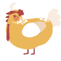 broken yolk, a honey and cream chicken with a neck-speckle pattern