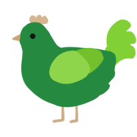 fern, a viridian and grass chicken