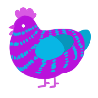 might do, a amethyst and cerulean chicken with a bar pattern