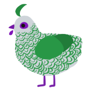 Here, a mist and viridian chicken with a double-lace pattern