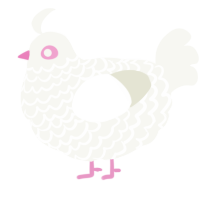 snow white, a white chicken with a lace pattern