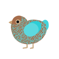 hmmm, a brown and aqua chicken with a double-lace pattern