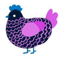 Dawn, a tumblr and orchid chicken with a lace pattern