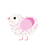 (unnamed), a white and pink chicken with a speckle pattern