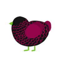 (unnamed), a black and maroon chicken with a lace pattern