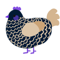 et, a tumblr and beige chicken with a lace pattern