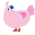A rose and pink chicken