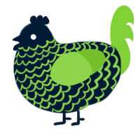 Peregrine, a tumblr and grass chicken with a lace pattern