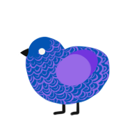 (unnamed), a ultramarine and blurple chicken with a double-lace pattern