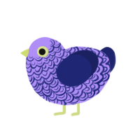 (unnamed), a lilac and navy chicken with a double-lace pattern