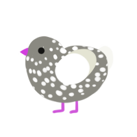 (unnamed), a ash and white chicken with a speckle pattern