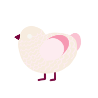 milkshake, a cream and rose chicken with a lace pattern