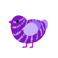 Bonnie, a violet and lilac chicken